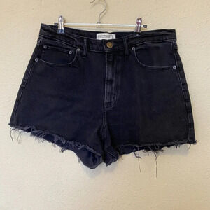 Abercrombie & Fitch The 90s Relaxed Cutoff High Rise Shorts Curve Love Sz 32 14‎